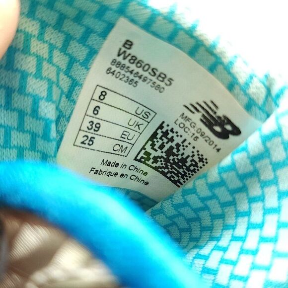 New Balance 860v5 Women's Running Shoes Sz 8 Gray Blue Sneakers Athletic Trainer - Picture 8 of 10